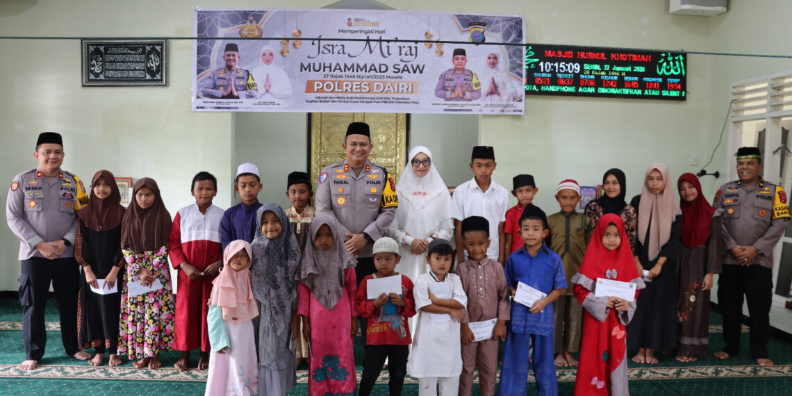 Polres Dairi Santuni Anak Yatim Piatu Dalam Peringati Hari Isra’miraj