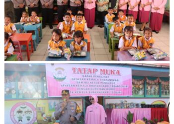 Kapolres Dairi Lakukan Kunjungan Tatap Muka Sembari Bagikan Makan Bergizi Gratis