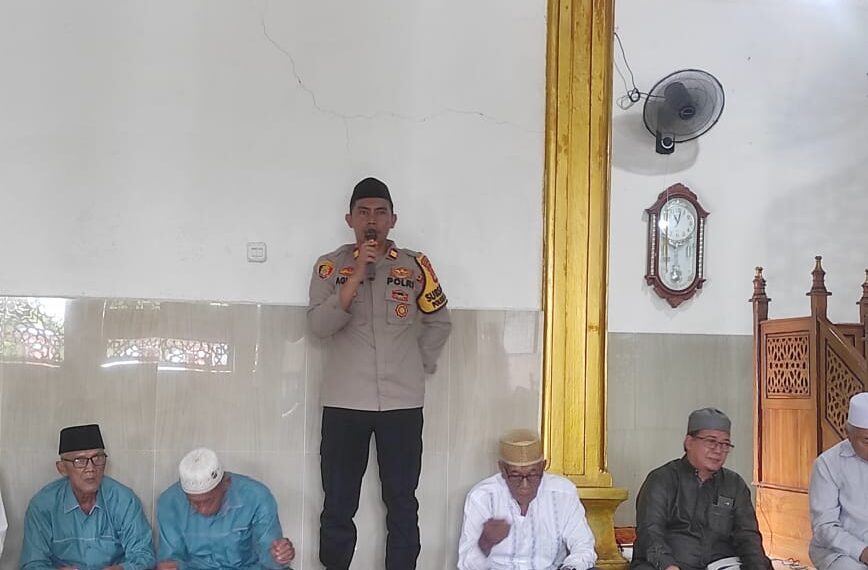 Jumat berkah ” Kapolsek Rantau Alai Curhat bersama masyarakat di Masjid Al Husna Desa Talang Sari