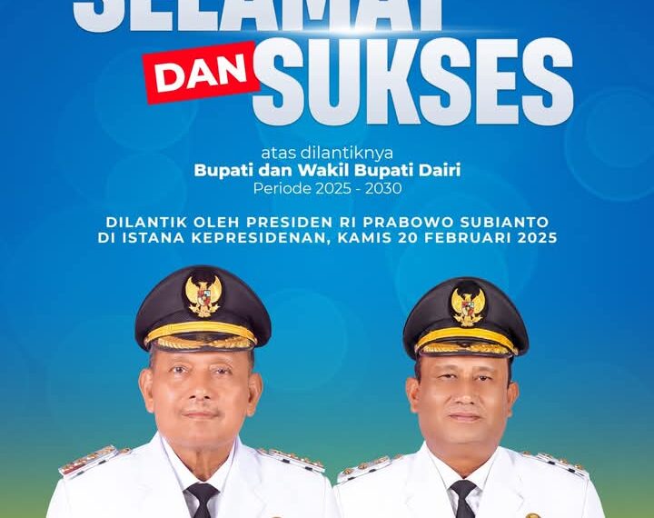 Bupati dan Wabup Dairi Terpilih Hari Ini Resmi Dilantik