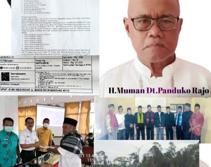 Ketua LSM-HAS Layangkan Surat ke Presiden RI Prabowo Subianto, Terkait Dugaan PT. Sukses Jaya Wood Rampas Tanah Hukum Adat