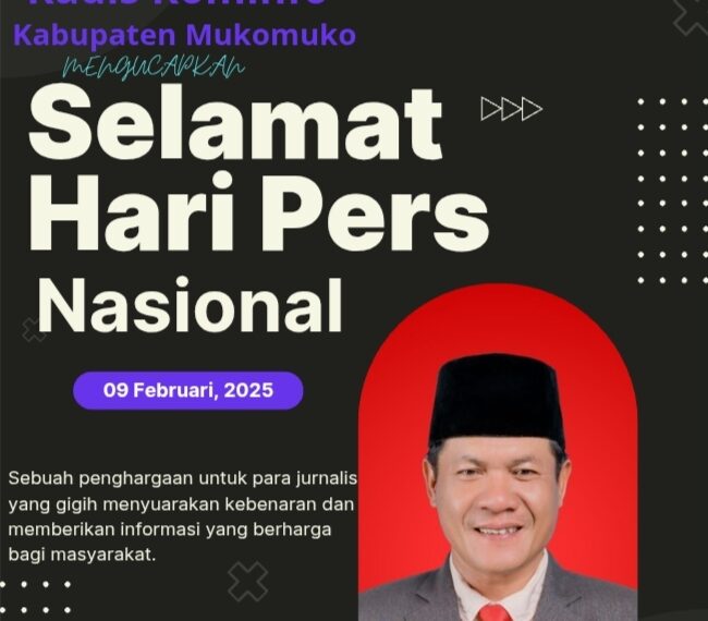 Kepala Dinas Kominfo Kab. Mukomuko dan Jajaran Ucapkan Hari Pers Nasional, 9 Februari 2025