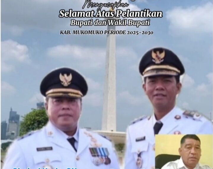 Pemdes Lalang Luas, Kec. V Koto, Kepala Desa Aman zikri dan Jajaran Ucapkan Selamat Atas Dilantik  Bupati dan Wakil Bupati Mukomuko Preode 2025-2030