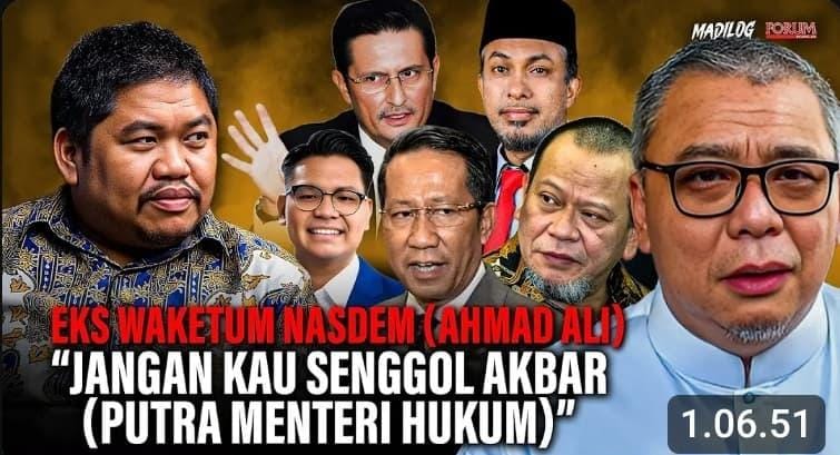 Eks Waketum DPP Nasdem Ahmad Ali Diduga Kuat Terlibat Money Politik Wakil Ketua MPR RI
