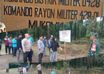 Babinsa Ramil 428-01/Mukomuko Melaksanakan Kegiatan Pelaksanaan Titik Nol Pembangunan Fisik di Desa Lubuk Gedang