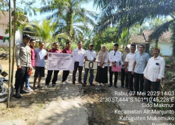 Titik Nol Pembangunan Fisik Drenase di  Dusun II, Desa Sido Makmur, Kecamatan Air Manjunto
