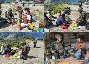 Yonif 400/Banteng Raiders Borong Hasil Tani Warga di Distrik Dal, Kabupaten Nduga