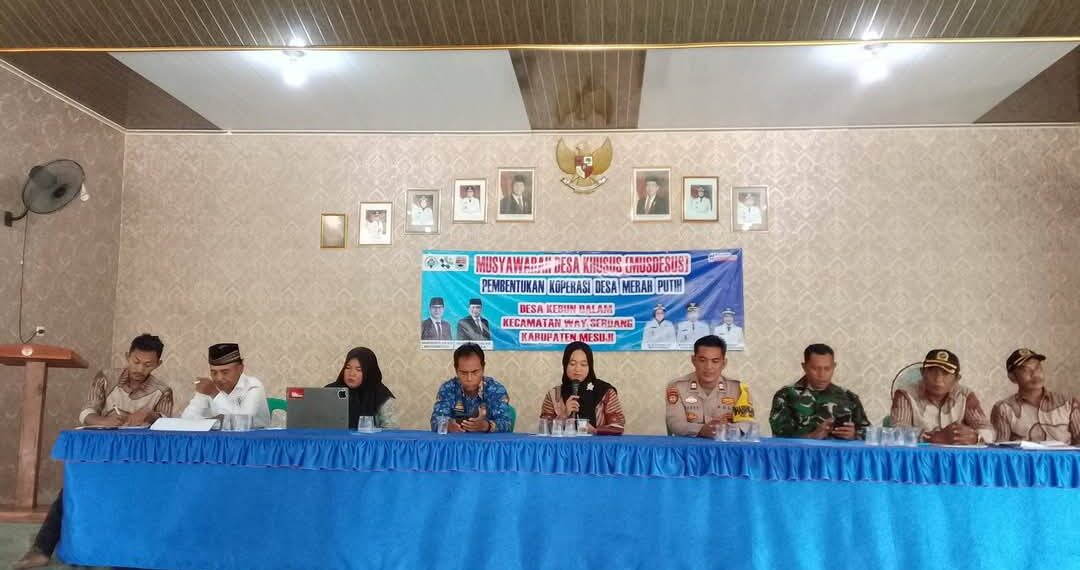 Kepala Desa Kebun Dalam Gelar Musyawarah Desa Khusus Pembentukan Kepengurusan Koperasi Merah Putih, Pada Senin 02 Mei 2025