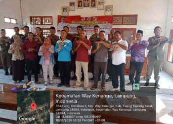 Kepala Tiyuh Indraloka jaya Musyawarah Tiyuh Khusus Pembentukan Kepengurusan Koperasi Merah Putih, Pada Minggu 16 Mei 2025