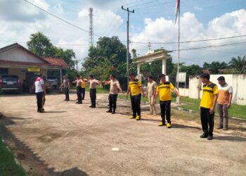 Giat Rutin Personel Polsek Way Serdang Dalam Rangka Sosialisasi Samber Pungli dan Kontak Pimpinan