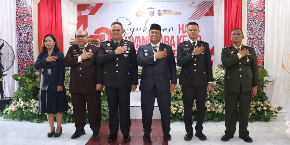 Wabup Dairi Wahyu Sagala Hadiri Upacara dan Syukuran Hari Bhayangkara ke-79