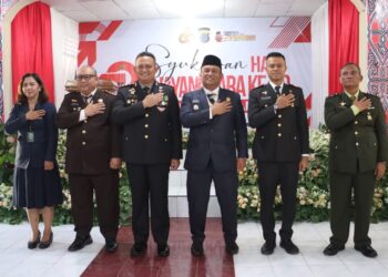 Wabup Dairi Wahyu Sagala Hadiri Upacara dan Syukuran Hari Bhayangkara ke-79