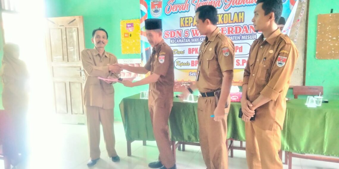 Serah Terima Jabatan (Sertijab) Kepala SDN 5 Way Serdang Kabupaten Mesuji, Provinsi Lampung