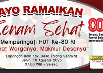 Dalam Rangka Memperingati HUT RI ke-80, Pemerintah Desa Talang Sepakat Mengadakan Lomba Senam Sehat