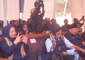 Ribuan Kader Partai Nasdem Padati Halaman Kolam Lautan Cinta Di Tiyuh Mekar Jaya Kabupaten Tulang Bawang Barat