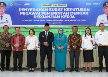 Sebanyak 644 Orang PPPK Formasi Tahun 2024 Tahap I di Lingkungan Pemkab Dairi Resmi Dilantik