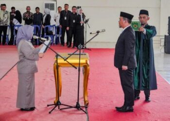 Bupati Mesuji Hj. Elfianah SE Lantik Budiman Jaya Sebagai Sekretaris Daerah Mesuji Defenitif