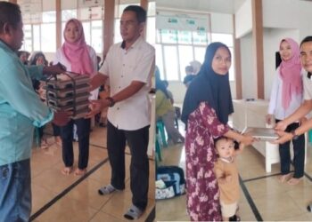 Koordinator PLKB  Kecamatan Way Serdang dan SKKP Kabupaten Mesuji Dampingi Pembagian Makan Bergizi Gratis