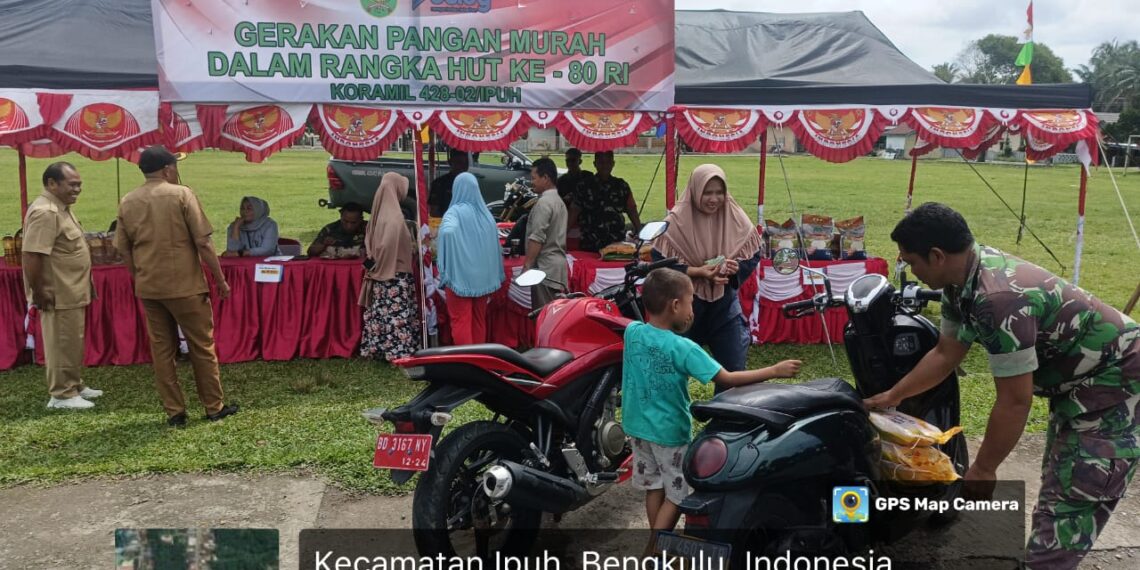 Kodim 0428/Mukomuko Gelar Gerakan Pangan Murah dalam Rangka HUT TNI Ke-80