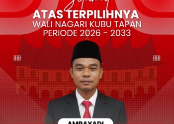 Amriadi Wali Nagari Terpilih KubuTapan Periode 2026-2033 Mengucapkan Terimakasih