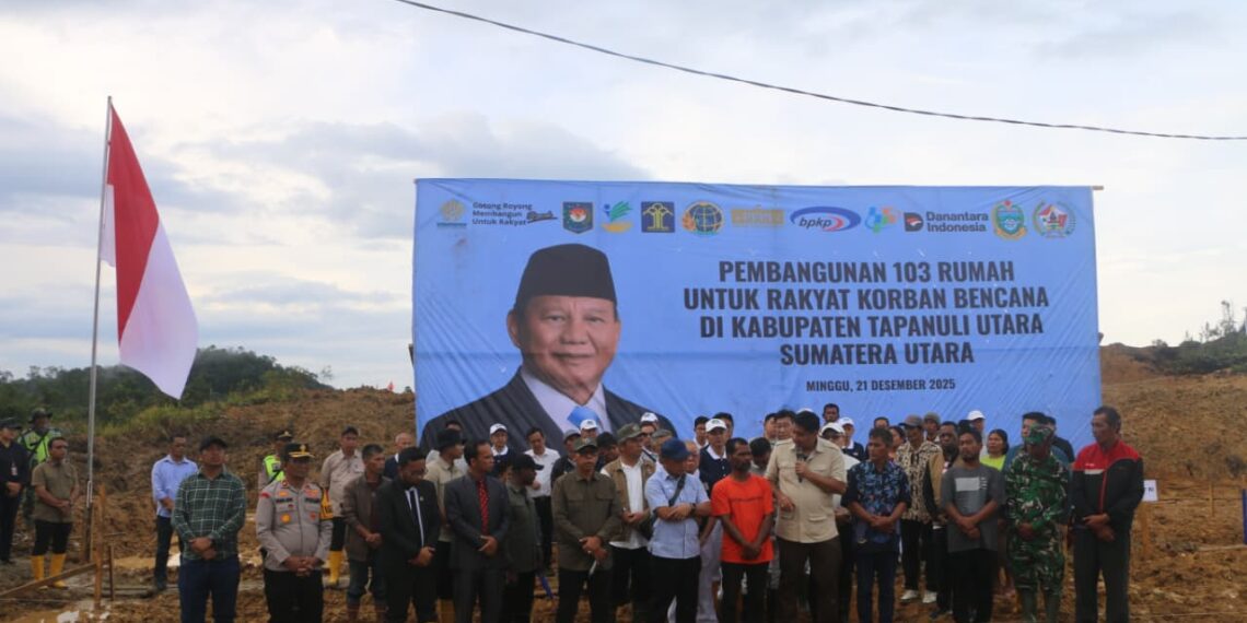 Dua  Menteri Turun Langsung Groundbreaking 103 Hunian Tetap bagi Korban Bencana Hidrometeorologi Tapanuli Utara