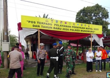 Siap Amankan Nataru, Kodim 0428/Mukomuko Bersama Forkopimda Mukomuko, Tinjau Pos Pengamanan Pelayanan Nataru dan Gereja di Wilayahnya