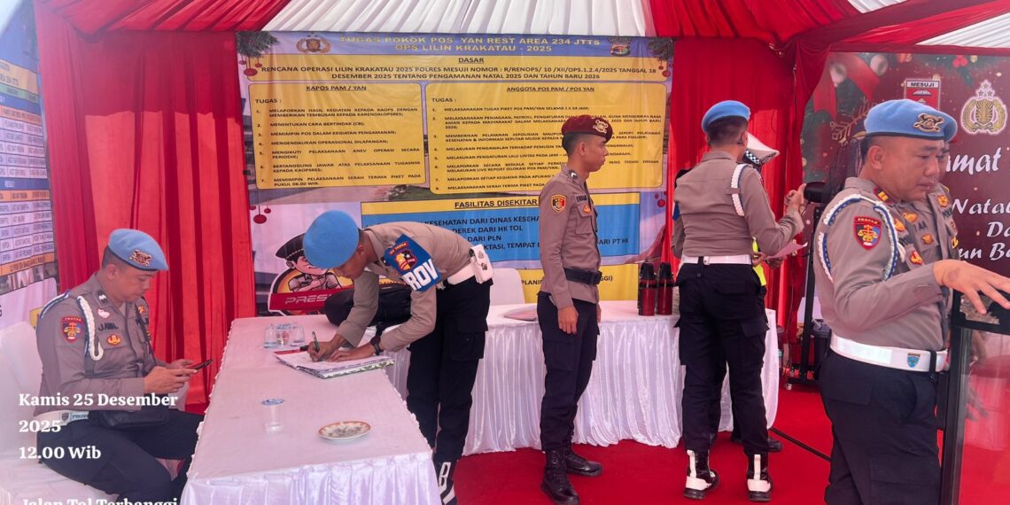 SIE PROPAM Polres Mesuji bersama Tim Provos Divisi PROPAM Mabes Polri dan BID PROPAM Polda Lampung cek intensif Pos Pam dan Posyan di Mesuji