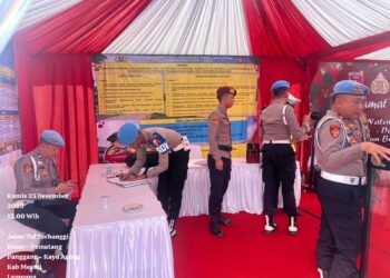 SIE PROPAM Polres Mesuji bersama Tim Provos Divisi PROPAM Mabes Polri dan BID PROPAM Polda Lampung cek intensif Pos Pam dan Posyan di Mesuji