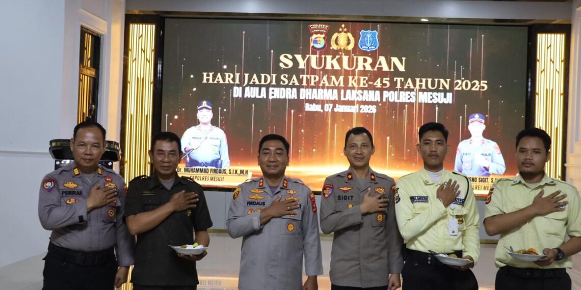 Polres Mesuji Gelar Syukuran HUT Satpam ke-45, Tema “Satpam Bersatu, Berdaulat, Berdedikasi dan Profesional