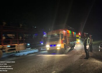 Sat Lantas Polres Mesuji Patroli Malam, Antisipasi Lakalantas dan C3 di Jalan Lintas Timur