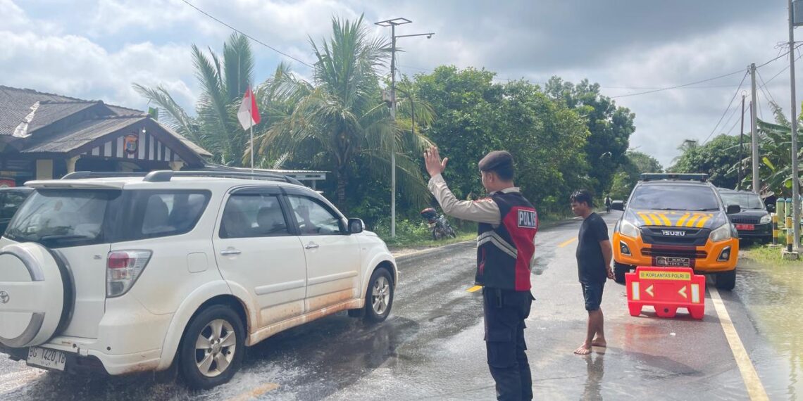 Sat Samapta Polres Mesuji Patroli di Perbatasan, Pantau Debit Air Pasca Banjir