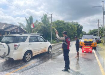 Sat Samapta Polres Mesuji Patroli di Perbatasan, Pantau Debit Air Pasca Banjir