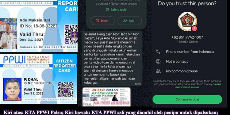 Ketua PWI Bekasi Ade Muksin Diduga Menipu Warga Malaysia dengan Modus KTA PPWI