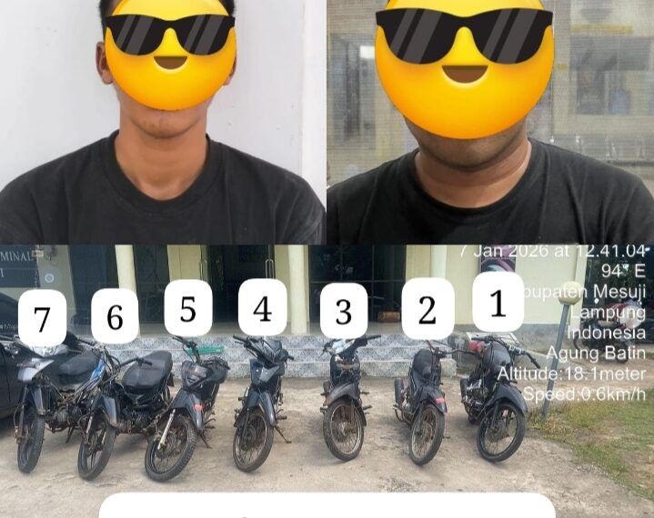 Polres Mesuji Tangkap IN, Pelaku curanmor di 7 TKP! IN Jual Motor Curian ke SO, yang Jadi Penadah